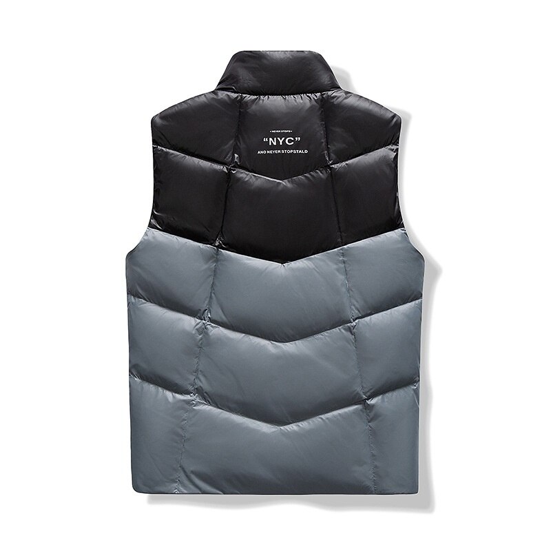 민소매 남성 다운 재킷 가을 겨울 새로운 스탠드 칼라 캐주얼 화이트 오리 조끼 패션 두꺼운 따뜻한 조끼 Oversize 5XL